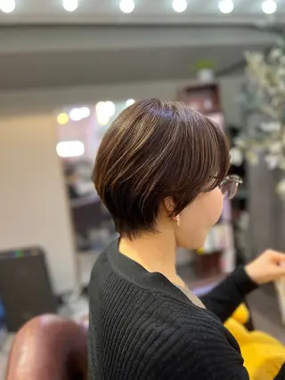 ショート 髪質改善縮毛矯正 撮影モデル@藤沢駅のヘアスタイル