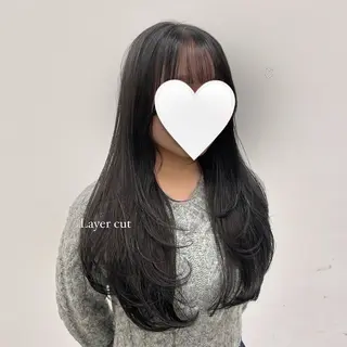 ロング カラー パーマ ヘアアレンジ メンズ キッズ ブリーチなしカラー/ ブラウン/レイヤーのヘアスタイル