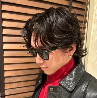 ミディアム パーマ メンズ 榊原 貫太のヘアスタイル
