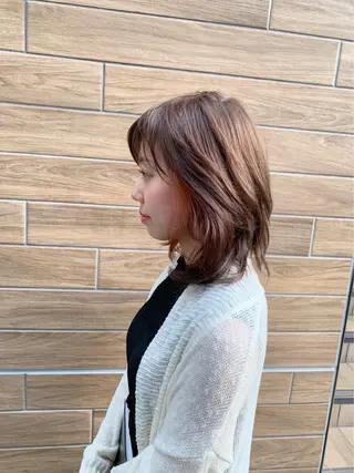 ミディアム カラー ヘアアレンジ 白髪ぼかしハイライト 茗荷谷駅徒歩2分のヘアスタイル