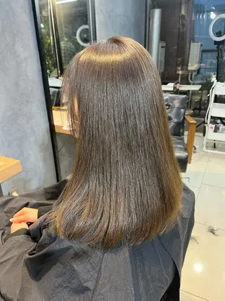 セミロング カラー ヘアアレンジ 透明感カラー🤎 ゆりのヘアスタイル