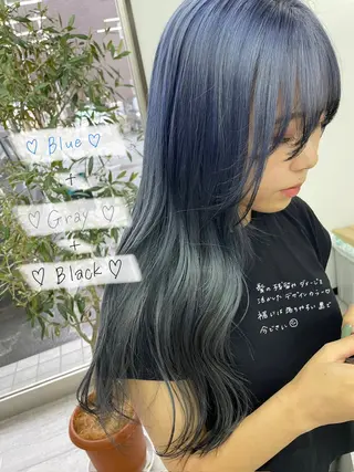 ロング カラー オノ アカネのヘアスタイル