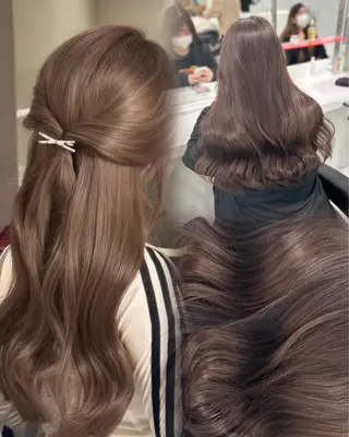 セミロング 韓国風ベージュ🤎 赤みなし🌿横浜🤎のヘアスタイル