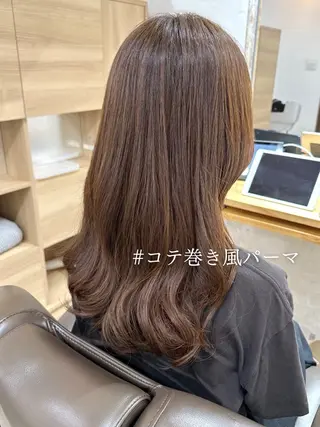 セミロング カラー パーマ 銀座No.1髪質改善 縮毛矯正/本木のヘアスタイル