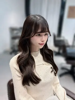 ロング ninaアイドル前髪 ×透明感🎀のヘアスタイル