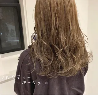 セミロング カラー 清水 亮太／赤み消しカラーのヘアスタイル