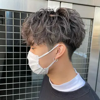 ショート カラー メンズ アイブロウ 【メンズ縮毛矯正】 田中秀斗のヘアスタイル