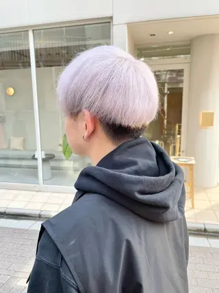 ショート カラー メンズ ハイトーン×レイヤー ／遠藤将太のヘアスタイル