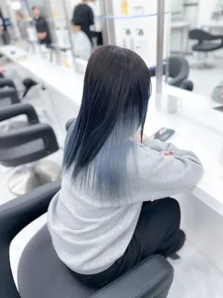 セミロング カラー ウルフ&レイヤー特化 まとまる美髪矯正のヘアスタイル