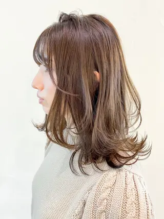 セミロング カラー パーマ ヘアアレンジ ITbyALBUM 中野店のヘアスタイル