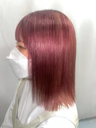 ミディアム カラー パーマ 髪質改善/縮毛矯正 /レイヤー岡部のヘアスタイル