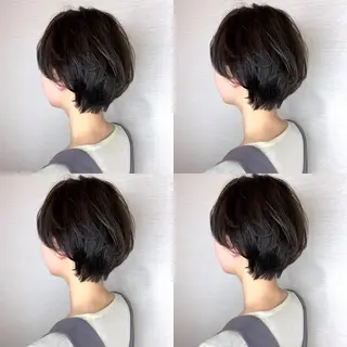 ショート カラー 韓国レイヤーカット/ ダブルカラーのヘアスタイル