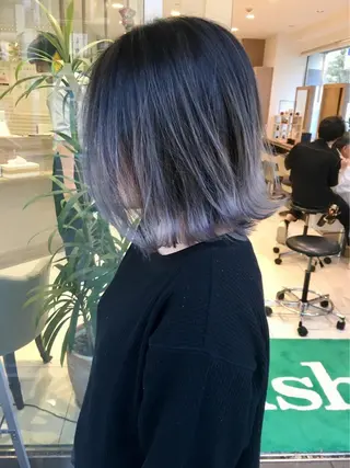 ミディアム カラー SENA 再現性 パーマと縮毛矯正のヘアスタイル
