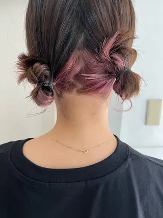 ミディアム カラー ヘアアレンジ ツキノキ ミナのヘアスタイル