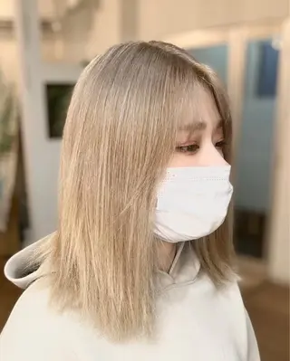 ミディアム ヘアカラー&縮毛矯正 STAR☆RIVERのヘアスタイル