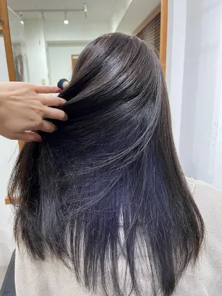 セミロング カラー ✨🎨ブリーチなし 透明感カラー✨美友のヘアスタイル