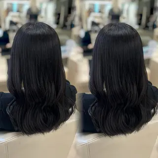 セミロング カラー ベージュ/つや髪/ レイヤー／ゆいなのヘアスタイル