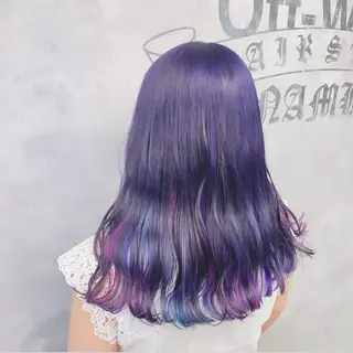 セミロング カラー ブリーチ&エクステ 🥀ケアカラー特化のヘアスタイル