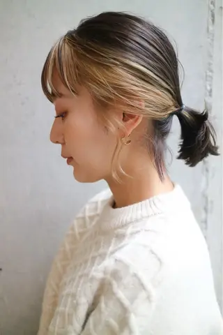 ミディアム カラー ショート/コテ巻き風 kanohaのヘアスタイル