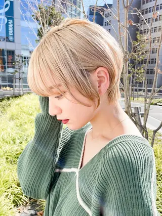 ショート ショートヘア くすみカラー、大場猛のヘアスタイル