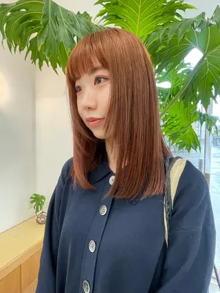 セミロング カラー 垢抜けボブ/SAHO /OAK溝の口のヘアスタイル