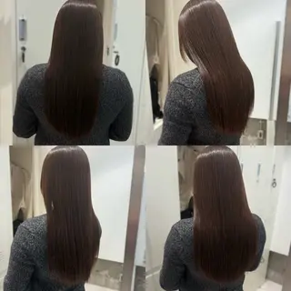 ミディアム カラー パーマ 縮毛矯正+モテカラー 🎀✨MIHOのヘアスタイル