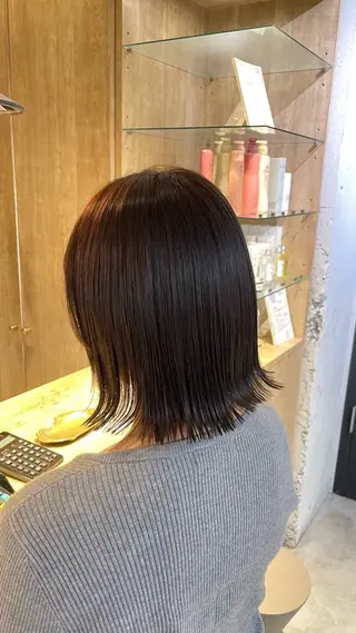 ミディアム カラー 🇰🇷韓国ボブ/ 縮毛矯正🇰🇷愛誠のヘアスタイル