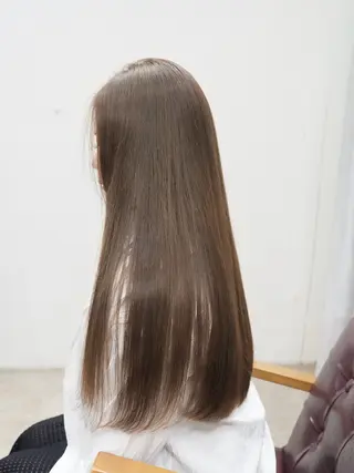 ロング カラー 透けヘア/艶ベージュ ヘアセット/nagiのヘアスタイル