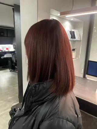 ミディアム カラー inchelsea ririkaのヘアスタイル