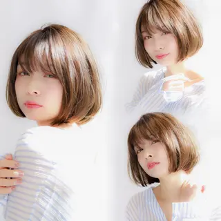 ショート カラー 顔周りレイヤー/ボブ 銀座✨中野まさひろのヘアスタイル