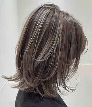 セミロング カラー 白髪率別白髪ぼかし /なおき/表参道のヘアスタイル
