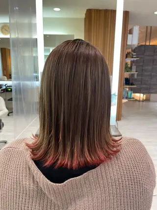 ミディアム カラー デザインカラー、艶髪 大塚 耕平のヘアスタイル