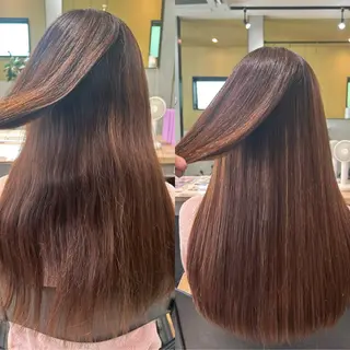 ロング パーマ hub hair レイヤー/透明感のヘアスタイル