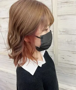 ミディアム カラー ヘアアレンジ 枝毛カット&髪質改善 満足NO.1岡しゃんのヘアスタイル