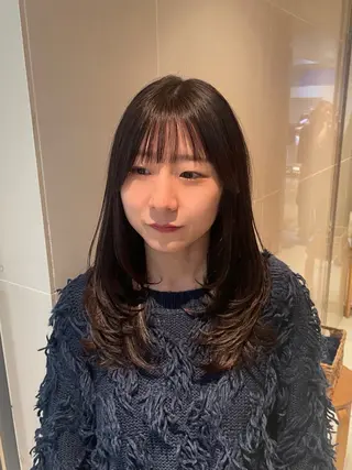 セミロング カラー 縮毛矯正/レイヤー 🌙児玉光瑠のヘアスタイル