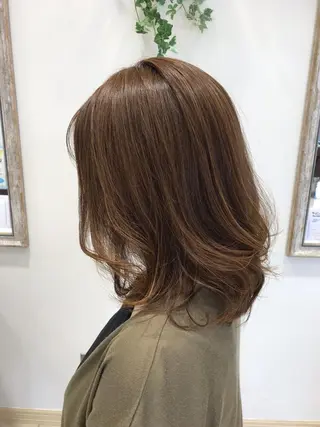 ミディアム カラー パーマ 中野 克也のヘアスタイル