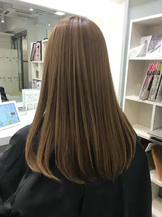 ロング YASU🍎CUT 赤系カラー/ヘアケアのヘアスタイル