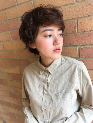 ショート カラー パーマ HEADS ex市川 ママ美容師ARISAのヘアスタイル