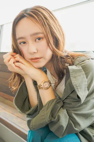 ミディアム 柳下 涼のヘアスタイル