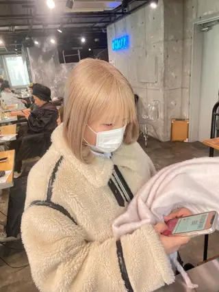 ミディアム カラー ハイトーン 横浜💞ミオのヘアスタイル