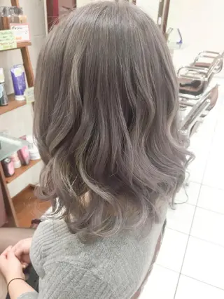 ミディアム カラー モテ髪透明感❤️ デイズヘアカラーのヘアスタイル