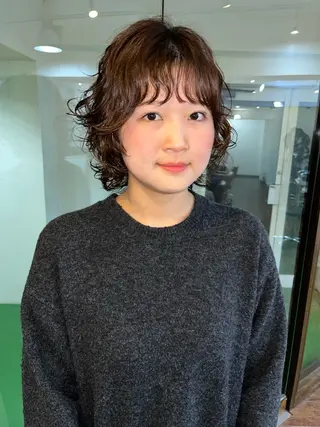 ミディアム 似合わせパーマ/ 山本銀次郎のヘアスタイル