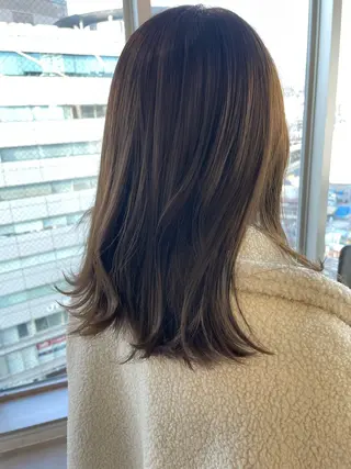 ミディアム カラー パーマ&ブリーチ /飯牟田/GEAR.のヘアスタイル
