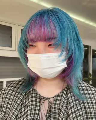 ミディアム カラー ハイトーン/ブリーチ /ウルフ⛓️MAKIのヘアスタイル