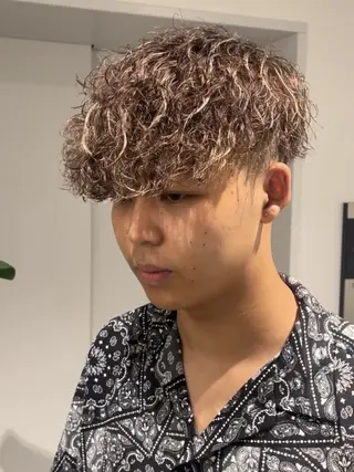 ショート パーマ メンズ 髪質改善/透明感 OAK兵庫のヘアスタイル