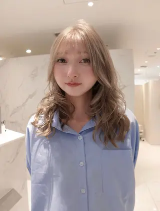 ミディアム 透明感カラーＷカラー 🫧/つばめのヘアスタイル