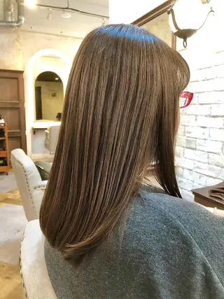 セミロング カラー 鷺沼駅徒歩1分 キシタクのヘアスタイル