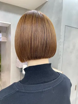 ショート カラー ヘアアレンジ ボブ/透明感ベージュ 🫧クルミ🌟のヘアスタイル
