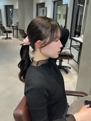 カラー ヘアアレンジ 似合わせ顔まわり カット💛森尾真由美のヘアスタイル