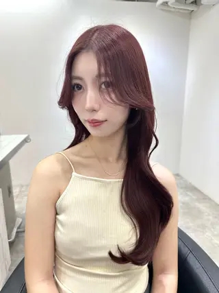 カラー ミディアムレイヤー 添田晃基のヘアスタイル